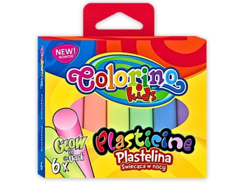 Plastelina okrągła COLORINO 6 kolorów świecących w nocy