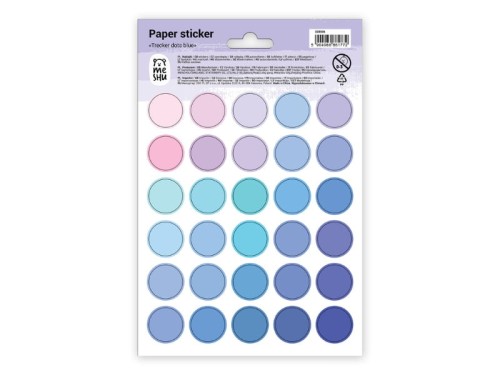 Naklejki papierowe 12x18cm MESHU Trecker Dots Blue 30 naklejek