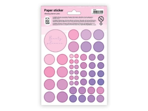 Naklejki papierowe 12x18cm MESHU Beauty Planner Pink 47 naklejek