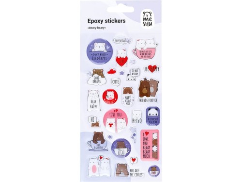 Naklejki 10x22cm MESHU Beary Beary 28 naklejek