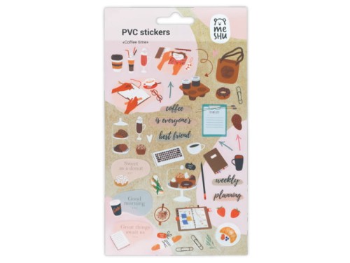 Naklejki PVC 10x21cm MESHU Coffe Time 43 naklejki