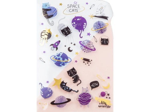 Naklejki PVC 10x21cm MESHU Space Cats 35 naklejek