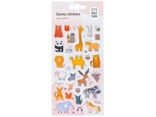 Naklejki 10x22cm MESHU Cute Animals 37 naklejek