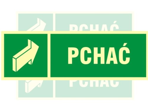 Znak AC050 AU FN 7,5x22,5 Pchać