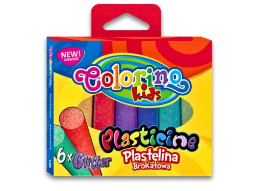 Plastelina okrągła COLORINO 6 kolorów brokatowa