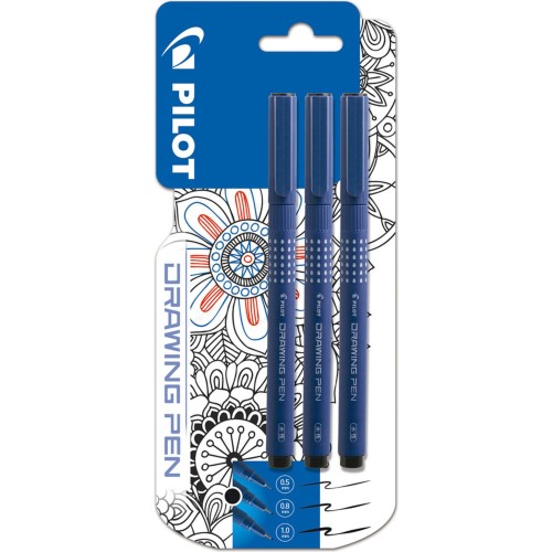 Zestaw markerów do rysowania Pilot Drawing Pen 3 sztuki