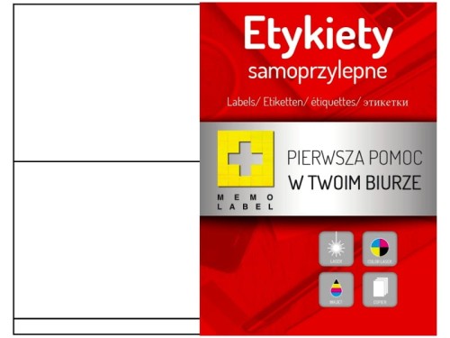 Etykiety papierowe 210x148mm DALPO 100ark 200etykiet białe