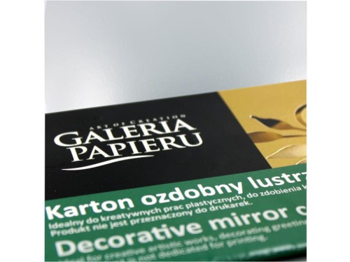 Karton ozdobny lustrzany A4 300g srebrny 10 arkuszy