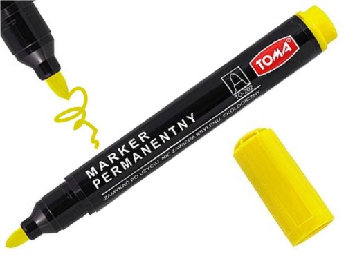 Marker permanentny okrągły 1,5mm TOMA 202 żółty 1 szt /TO-202/