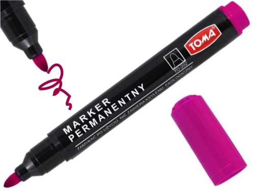 Marker permanentny okrągły 1,5mm TOMA 202 różowy 1 szt /TO-202/