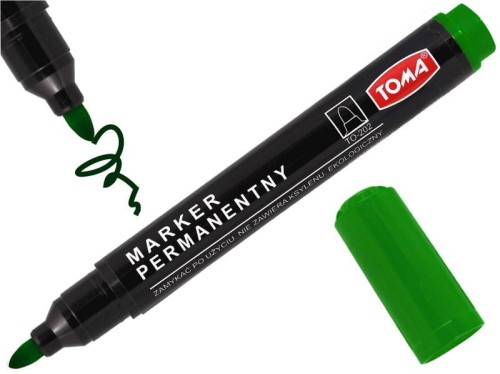 Marker permanentny okrągły 1,5mm TOMA 202 zielony 1 szt /TO-202/