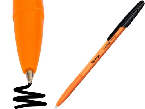 Długopis kulkowy Berlingo Tribase Orange 0.7mm czarny