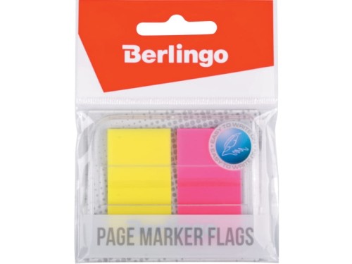 Zakładki indeksujące Berlingo PP 45x25 mm 2 kolory neon