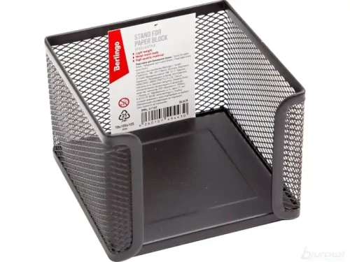 Pojemnik na kostkę papierową siatkowy Berlingo Steel  Style Premium czarny