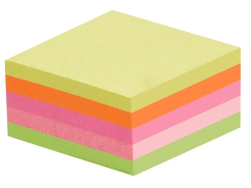 Kostka samoprzylepna Tres 75x75mm neon 400k