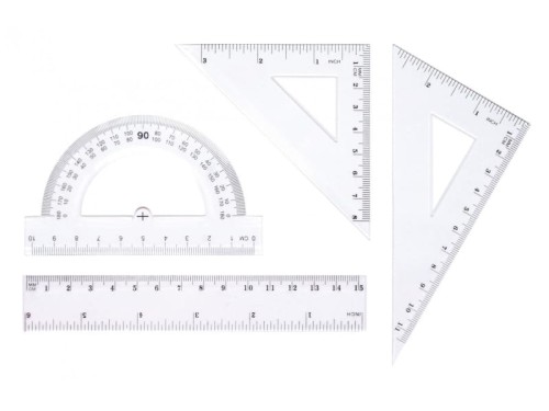 Zestaw geometryczny Tetis BL001-AK linijka 15cm