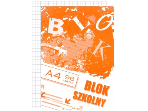 Blok biurowy szkolny Kreska w kratkę A4 96 kartek