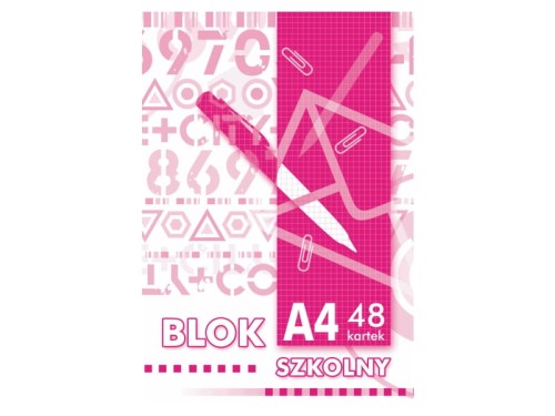 Blok biurowy szkolny Kreska w kratkę A4 48 kartek