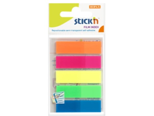 Zakładki indeksujące stick'n 45x12 5 kolorów neon