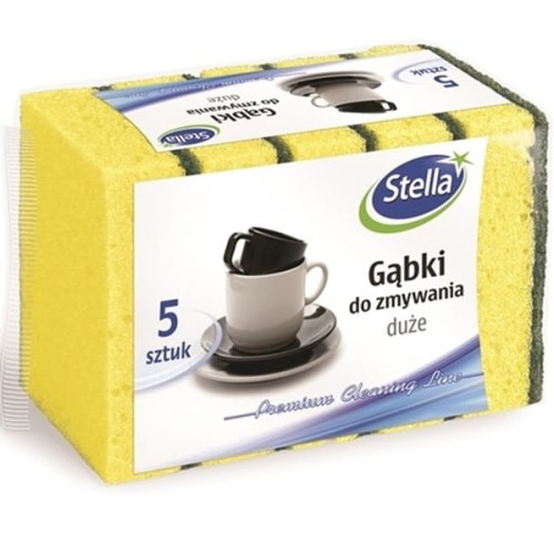 Gąbka do zmywania/do naczyń STELLA duża 5szt. /ST-ST-002559/