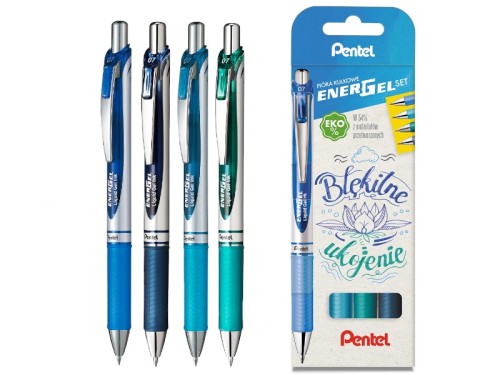Pióro kulkowe Pentel Energel Set BL77 0,7mm Błękitne Ukojenie