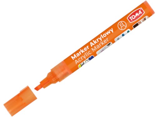 Marker akrylowy Toma TO-403 ścięty pomarańczowy