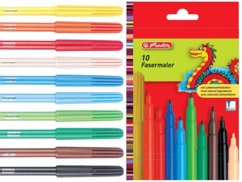 Mazaki zmywalne Herlitz 10 kolorów