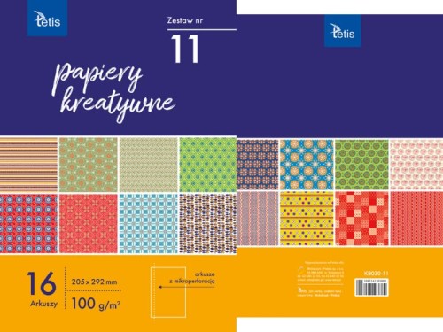 Papier blok kreatywny 16 arkuszy zestaw nr 11