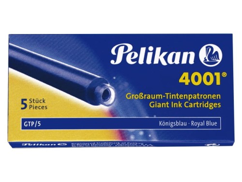 Naboje do pióra Pelikan GTP/5 4001 długie niebieskie
