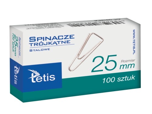 Spinacze trójkątne 25mm Tetis GS180-A 100 sztuk