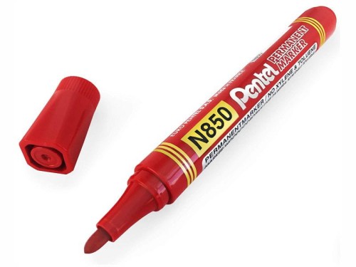 Marker permanentny Pentel N850 okrągły czerwony
