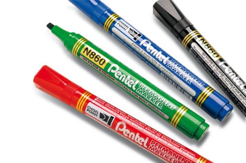 Marker permanentny Pentel N860 ścięty czerwony