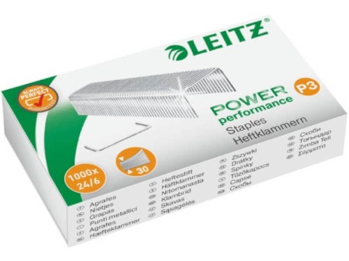 Zszywki Leitz 24/6 galwanizowane Power Performance P3 1000 zszywek