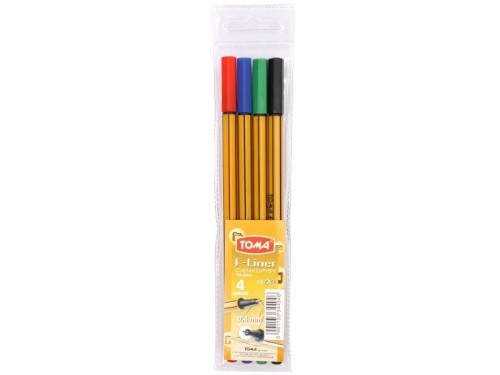Cienkopis TOMA TO-344 F-liner 0.4 mm komplet 4 kolory