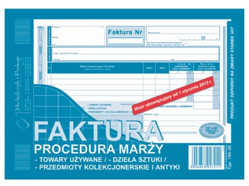 Faktura procedura marży Mipro A5 195-3E