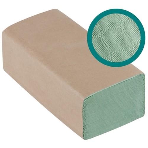Ręcznik ZZ zielony makulatura 1-warstwowy 38g 4000szt. 20op. X 200 listków 23x25cm IDEST