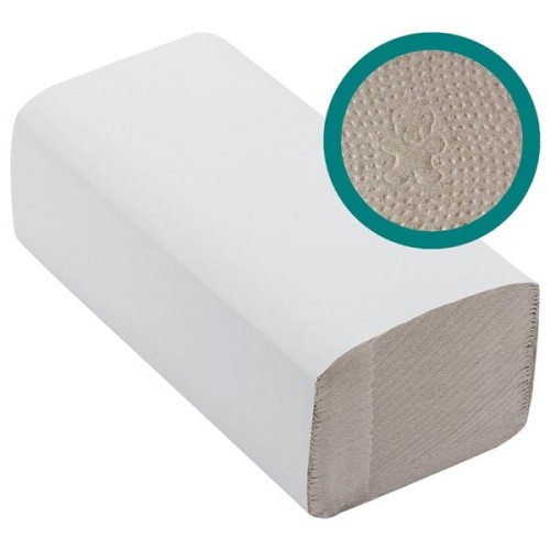 Ręcznik ZZ szary makulatura 1-warstwowy 38g 4000szt. 20op. x 200 listków 23x25cm IDEST