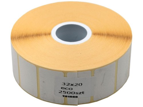 Etykiety na rolce termiczne 32x20mm akryl 2500etykiet białe