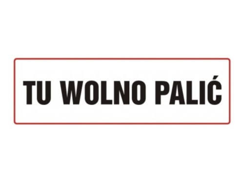 Znak NE018BHPN Tu wolno palić 10 x 30 cm