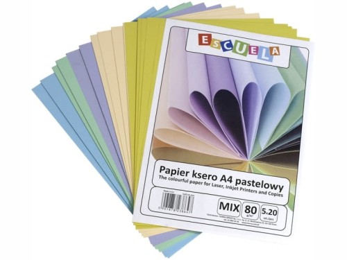 Papier ksero A4 Escuela pastelowy mix 100 kartek