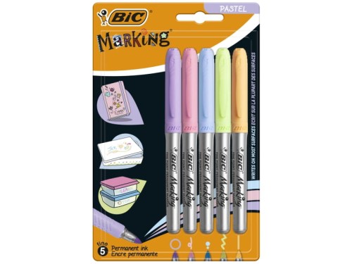 Flamastry Bic Marking Pastel 5 kolorów