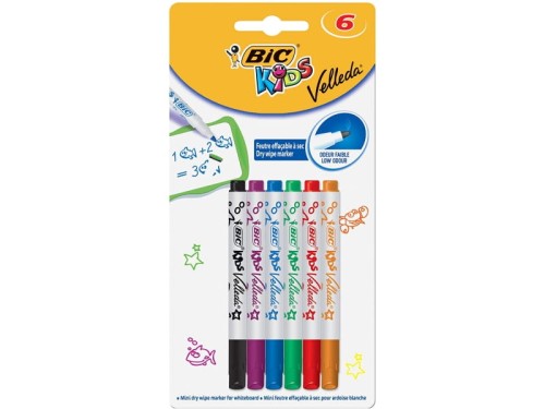 Marker suchościeralne BIC KIDS Villeda 6-kolorów