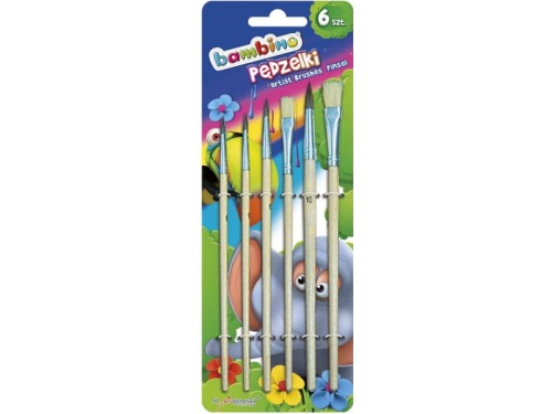Pędzelki do farb i kleju BAMBINO 6szt.