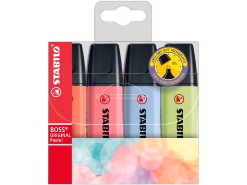 Zakreslacz Stabilo Boss Original pastel 4 kolory w etui