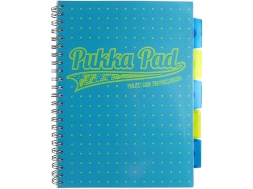 Kołozeszyt Pukka Pad neon dots A4 kratka 100 kartek 80g niebieski