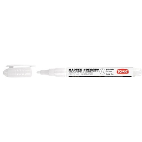 Marker kredowy okrągły 1,5mm TOMA biały /TO-293-02/