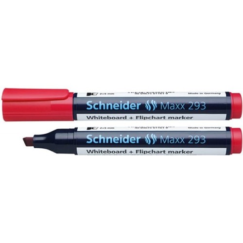 Marker do tablic i do flipchartu SCHNEIDER Maxx 293, ścięty, 2-5 mm, czerwony