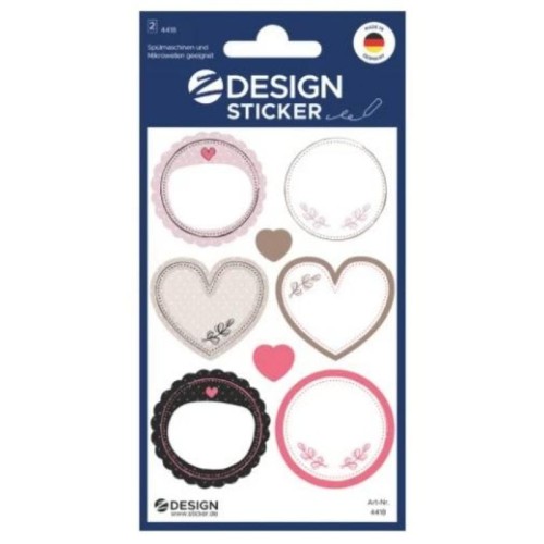 Naklejki z-DESIGN foliowe serca i koła AVERY ZWECKFORM 12szt.