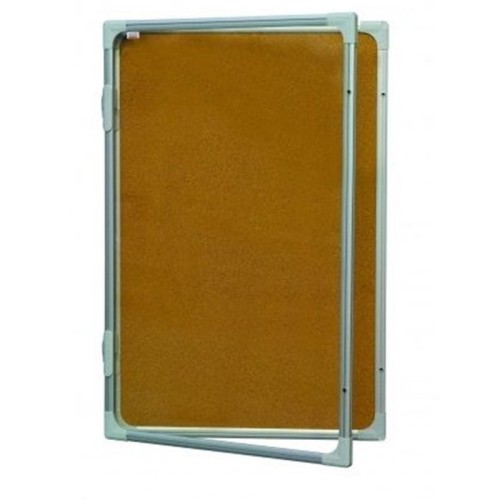 Gablota informacyjna wewnętrzna korkowa 90x60cm model 2 rama aluminiowa zamykana na kluczyk 2x3