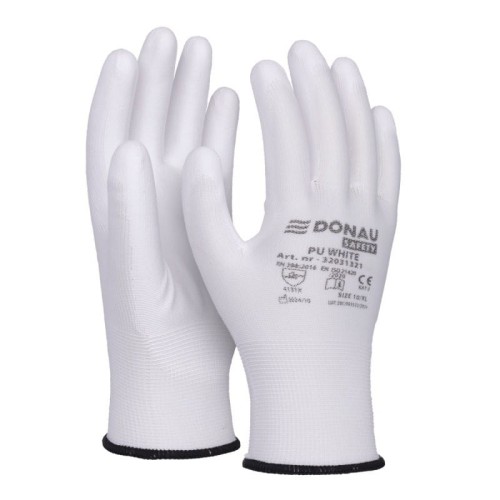 Rękawice montażowe DONAU SAFETY PU WHITE rozmiar XL/10 białe 2szt.